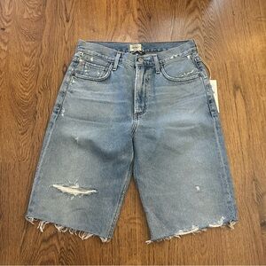Citizens Of Humanity Blue Denim Shorts Libby Relaxed size 26 NWT cotton raw hem